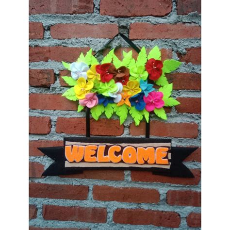 Jual Hiasan Dinding Welcome Dari Kain Flanel Hiasan Dinding Dari Flanel