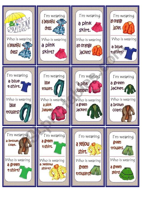 Clothes Game Who Is Wearing A Beatiful Dress Esl Worksheet By Lili27