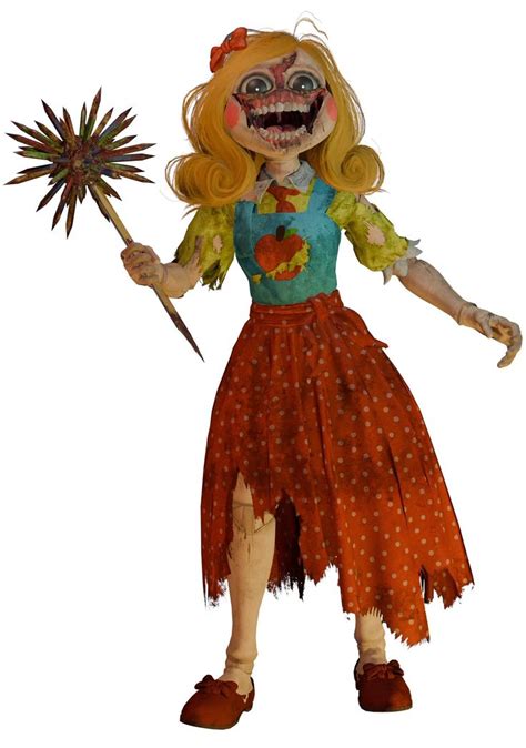 A Creepy Doll Holding A Fake Star In Her Right Hand And Wearing A Dress With Polka Dots