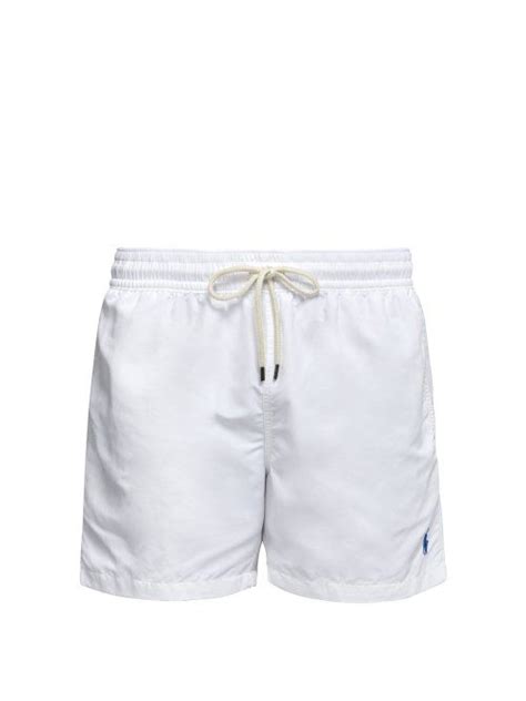 Mens All White Swim Trunks Veola Switzer