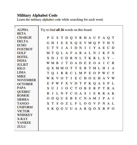 7 Military Alphabet Chart Templates to Download | Sample Templates