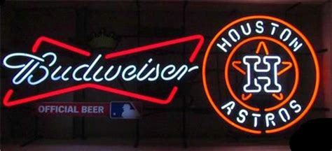 Budweiser Houston Astros Neon Sign Teams Neon Light Diy Neon Signs