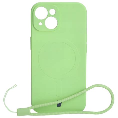 Etui Bizon Case Silicone Magsafe Do Apple Iphone 15 Jasnozielone