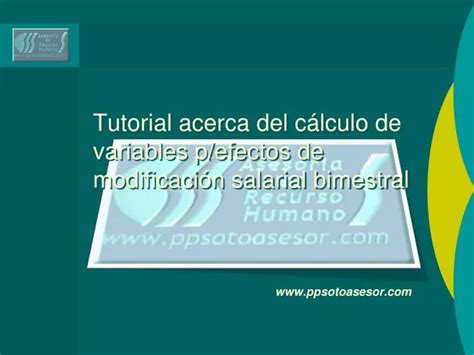 Ppt Tutorial Acerca Del C Lculo De Variables P Efectos De