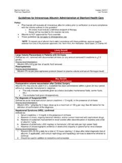 Guidelines for Intravenous Albumin Administration at ... / guidelines ...