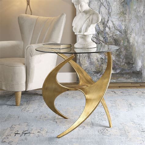 Graciano Glass Accent Table In 2020 Gold Accent Table Decor Furniture Decor