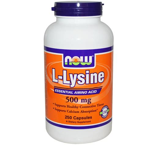 Now Foods L Lysine 500 Mg 250 Capsules Mega Vitamins