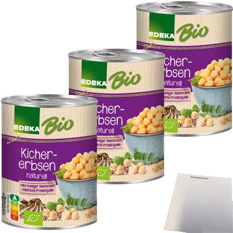 Edeka Bio Kichererbsen Mild Nussiger Geschmack Er Pack X G Dose