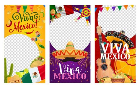 Mexican Independence Day, Viva Mexico social media 36599342 Vector Art ...