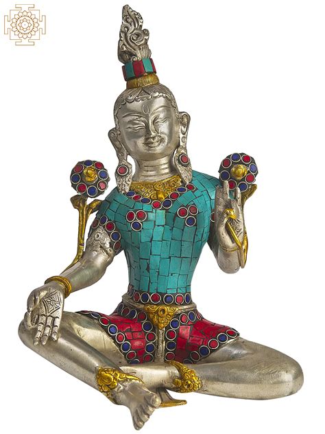 Tibetan Buddhist Savior Goddess Green Tara In Brass Handmade