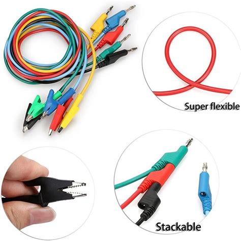 Pcs Mm Multimeter Banana Plug To Crocodile Alligator Clip Test Probe