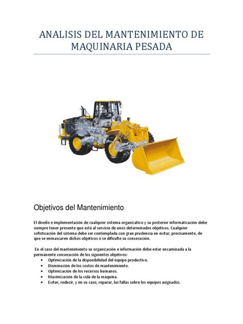 Pdf Analisis Del Mantto Maquinaria Pesada Dokumen Tips