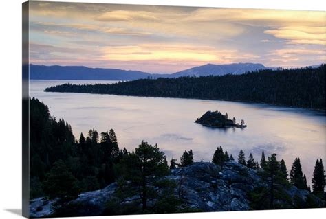 Dramatic Clouds At Sunset Over Emerald Bay In Lake Tahoe Ca Wall Art