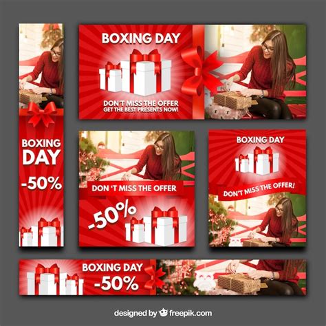 Free Vector Boxing Day Banners Pack