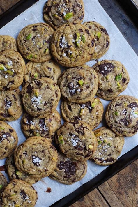 Thick Chewy Dark Chocolate Chunk Pistachio Cookies The Vivid