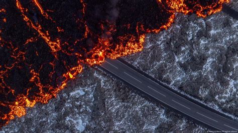 Vulkan Auf Island Lava Erreicht Parkplatz Der Blauen Lagune Dw