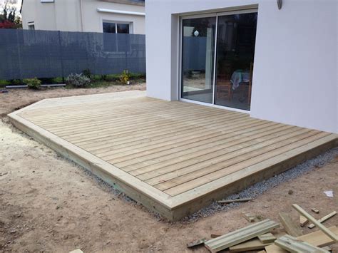 Prix Terrasse Bois Sur Plots Beton Mailleraye Fr Jardin Pour Dalle