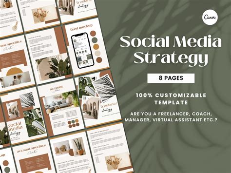 Freelance Strategy Template Social Media Strategy Canva Template For