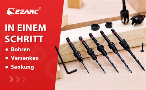 EZARC Senker Bohrer Set 10 Stück 5 Stück konische Senker Bohrer für