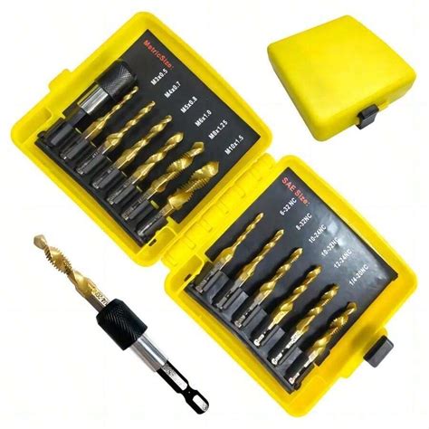 13pcs High Speed Steel Wire Tap Set Sae And Metric Hexagonal Composite