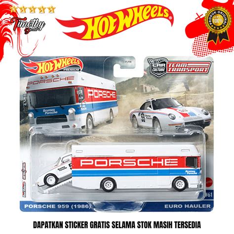 Jual Hot Wheels Premium Team Transport Posrche Euro Hauler Shopee Indonesia
