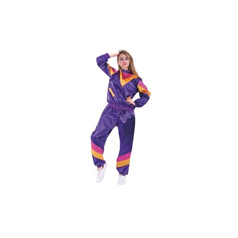 80s Lady Tracksuit Costume Purple Costume Closet
