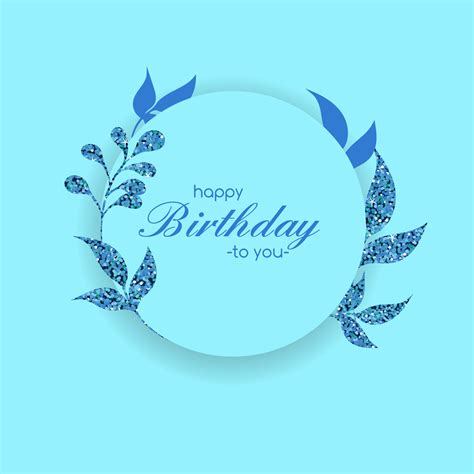 Glitter Card Happy Birthday with Floral Frame 23810603 Vector Art at ...