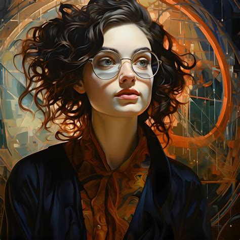 Premium Photo Threaded Art Of Woman Wearing Glasses