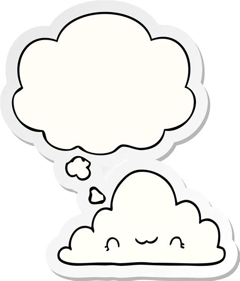 Cute Cartoon Cloud And Thought Bubble As A Printed Sticker 10773575