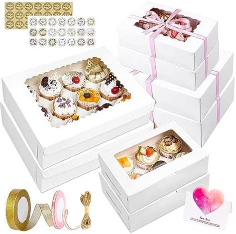 TAVADA 18 Stück Cupcake Box Cupcake Muffin Box mit Fenster Cupcake Box