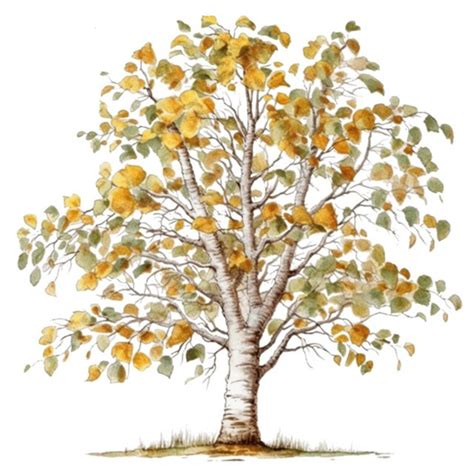 Aspen Tree Watercolor Clip Art 4 High Quality Png Format Instant