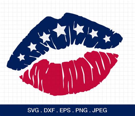 Flag Lips Svg American Flag Lip Svg Th Of July Svg Etsy