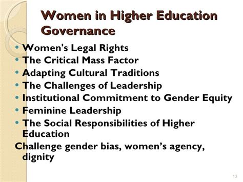 Gender Perspectives To The Issues And Challenges In Higher Education