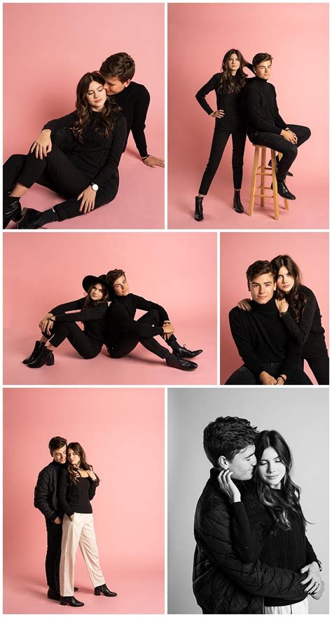 Fashion Inspired Pink Studio Engagement Session Em And Co Photography