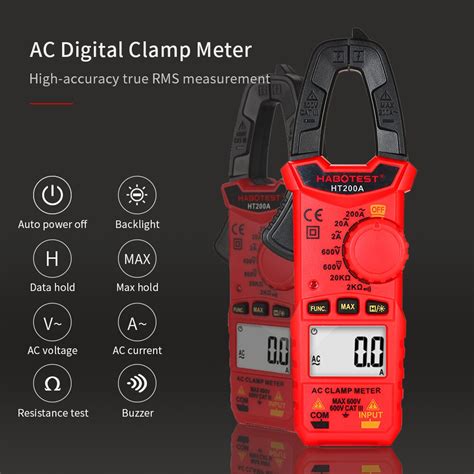 Habotest Ht A Mini Ac Digital Clamp Meter True R Vicedeal