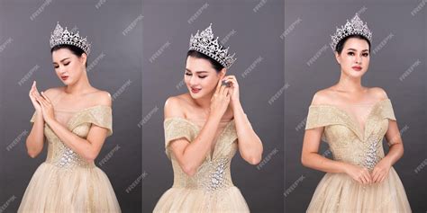 Premium Photo Half Body Young Adult Asian Woman Miss Beauty Pageant