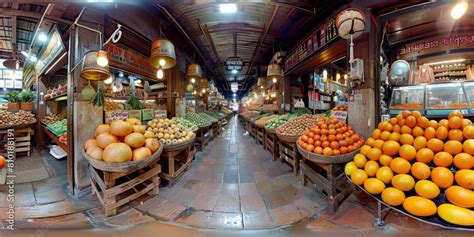 An Immersive 360 Degree Panorama Of The Vibrant Markets Of Bangkok