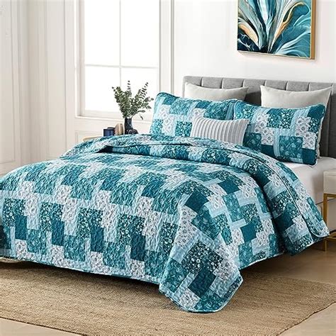 Amazon Indigo Ink Full Queen Quilt Set Piece Medallion