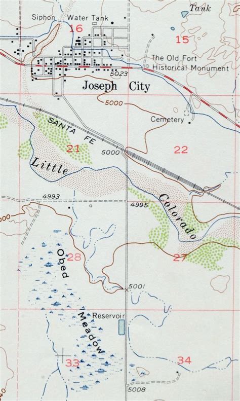 Joseph City Arizona Vintage USGS Topo Map 1955 Route 66 West Of