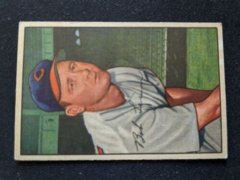 1952 Bowman Baseball Card 23 Bob Lemon Hof Cleveland Indians Vg