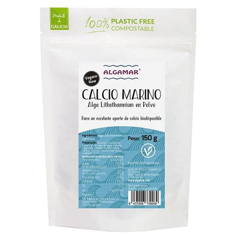 Calcio Marino Lithothamniumen Calcareum En Polvo Algamar Bio 50g Ecocash