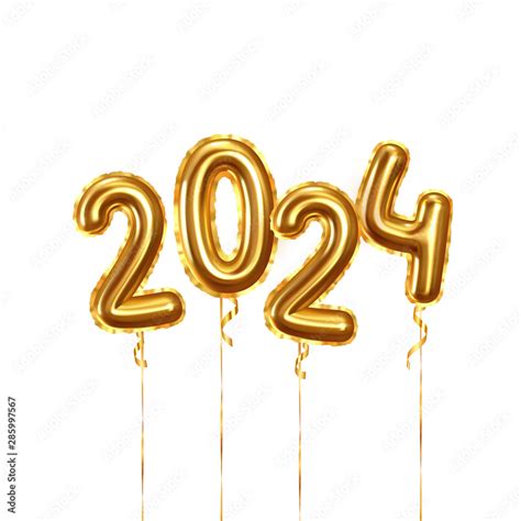 Happy New Year Background Realistic Golden Balloons Decorative