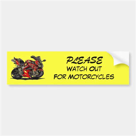 Please Watch Out For Motorcycles Bumper Sticker Zazzle