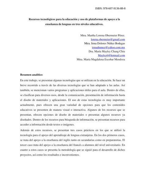 Pdf Recursos Tecnol Gicos Para La Educaci N Y Uso De Pdf