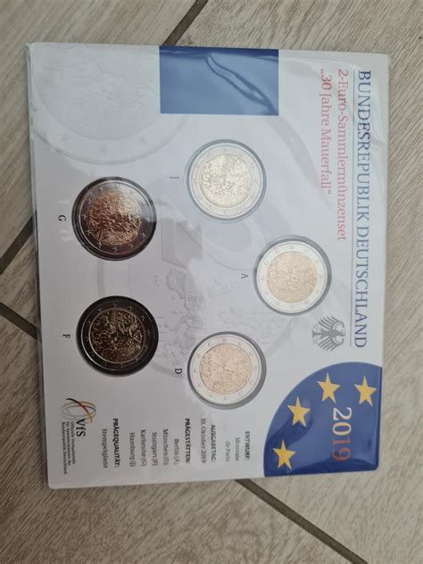 2019 A D F G J 5 X 2 Euro BRD 30 Jahre Mauerfall Blister Stempelglanz