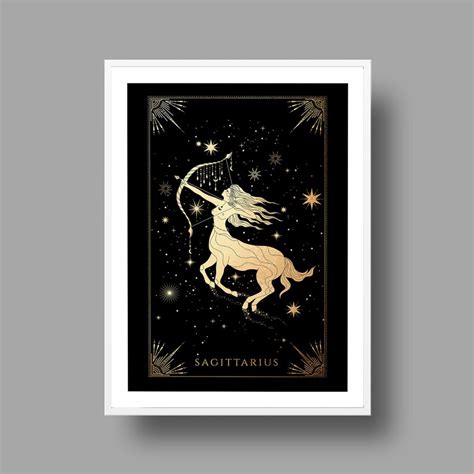 Sagittarius Wall Decor Zodiac Wall Art Print Astrology Wall Etsy