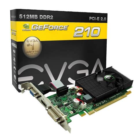 EVGA GeForce 210 Video Card, 512MB 64-bit DDR2 RAM, 589 / 800MHz Clock ...
