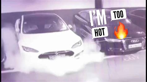 Tesla Model S Caught On Camera Bursting Into Flames Youtube