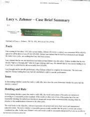 Lucy V Zehmer 239912014 Lucyv Zehrner Case Brief Summary Lucy V