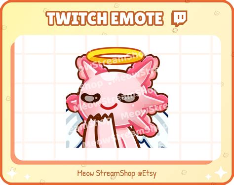 Twitch Emote Cute Axolotl Pray Halo Angel Emote Cute Etsy Ireland